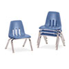 9000 Series Classroom Chairs, 10" Seat Height, Blueberry/Chrome,
