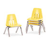 9000 Series Classroom Chairs, 10" Seat Height, Squash/Chrome, 4/