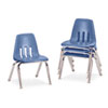 9000 Series Classroom Chairs, 12" Seat Height, Blueberry/Chrome,