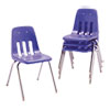 9000 Series Classroom Chair, 18" Seat Height, Blueberry/Chrome,