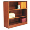 Radius Corner Wood Bookcase, Three-Shelf, 35-5/8 x 11-3/4 x 36, Medium Cherry