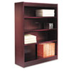 Square Corner Wood Veneer Bookcase Four Shelf 35 5 8 x 11 3 4 x 48 Mahogany