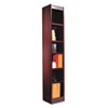 Narrow Profile Bookcase Wood Veneer Six Shelf 12w x 11 3 4d x 72h Mahogany