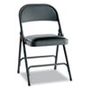 Steel Folding Chair with Two-Brace Support, Padded Seat, 