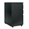 Three Drawer Metal Pedestal File With Full Length Pull 14 7 8w x 23 1 8d Black