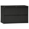 Two Drawer Lateral File Cabinet 42w x 19 1 4d x 28 3 8h Black