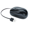 Pro Fit Optical Mouse Retractable Cord Two Button Scroll Black
