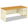 38000 Series Right Pedestal Desk, 66" x 30" x 29.5", Harvest/Putty
