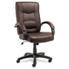 Alera Strada Series High Back Swivel Tilt Chair Brown Top Grain Leather