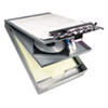 Aluminum form folder with storage area.