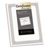 Premium Certificates White Fleur Silver Foil Border 66 lb 8.5 x 11 15 Pack