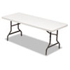 Resin Rectangular Folding Table Square Edge 72w x 30d x 29h Platinum