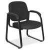 Reception Lounge Series Sled Base Guest Chair, Black Fabric