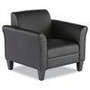 Alera Reception Lounge Series Club Chair Black Black Leather