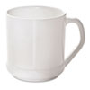 Reusable CPLA Corn Plastic Mug Squat Wide 10oz White
