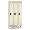 Single-Tier, Three-Column Locker, 36w x 18d x 78h, Two-Tone Tan