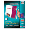 Avery&reg; Index Maker&reg; Clear Label Dividers with Clear Pockets and White Tabs