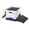 BINDERBOX Storage Box Locking Lid 12 1 4 x 18 1 2 x 12 White Blue 12 Carton