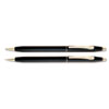 Classic Century Ballpoint Pen amp; Pencil Set Black 23 Kt. Gold Accents