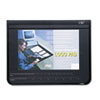 Desk pad organizer with English and metric rulers on clear overlay surface.