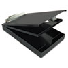 Aluminum form folder with storage area.