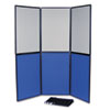 ShowIt Six-Panel Display System, Fabric, Blue/Gray, Black PVC Fr