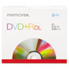 Dual-Layer DVD+R Discs, 8.5GB, 5/Pack