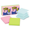 Pop-Up Refills, 3 x 3, Three Pastel Colors, 6 100-Sheet Pads/Pack