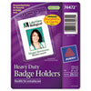 Photo ID Badge Holder, Vertical, 3w x 4h, Clear, 25/Pack