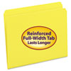 File Folders, Straight Cut, Reinforced Top Tab, Letter, Yellow, 100/Box