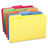 File Folders, 1/3 Cut Top Tab, Legal, Assorted Colors, 100/Box