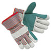 Men s Economy Leather Palm Gloves White Red Large 12 Pairs