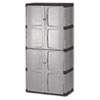 Double Door Storage Cabinet Base Top 36w x 18d x 72h Gray Black