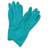 Flock Lined Nitrile Gloves Medium Green Dozen