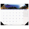 Desk pad calendar with a different photographic image each month.