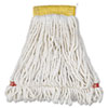 Web Foot Wet Mop Head, Shrinkless, Cotton/Synthetic, White, Smal