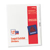 White legal index dividers with reinforced, dual-sided white side tabs.