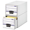STOR DRAWER File Drawer Storage Box Letter White Blue 6 Carton