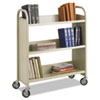 Steel Slant Shelf Book Cart, Three-Shelf, 36w x 14-1/2d x 43-1/2