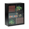 Executive Steel Bookcase With Glass Doors Three Shelf 36w x 15d x 42h Black