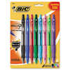 Velocity Retractable Ballpoint Pen Assorted Ink 1.6mm Bold 8 Pack