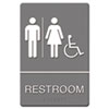 ADA Sign Restroom Wheelchair Accessible Tactile Symbol Molded Plastic 6 x 9