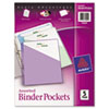 Binder Pockets, 8-1/2 x 11, Assorted Colors, 5 Pockets/Pack
