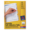 Printable Plastic Tabs with Repositionable Adhesive 1 1 4 White 96 Pack