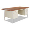 Double Pedestal Steel Desk Metal Desk 72w x 36d x 29 1 2h Cherry Putty