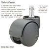 Safety Casters Oversize Neck Nylon B Stem 110 lbs. Caster 5 Set