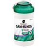 San-Hands II Sanitizing Wipes, 5"w x 6"l, White, 150/Canister