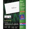 White labels made of 100% recycled paper and adhesive for printers.
