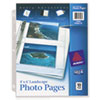 Photo Pages for Four 4 x 6 Horizontal Photos, 3-Hole Punched, 10
