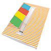 Orange Stripe Designer Pop Up Page Flag Dispenser 4 Pads of 35 Flags Each